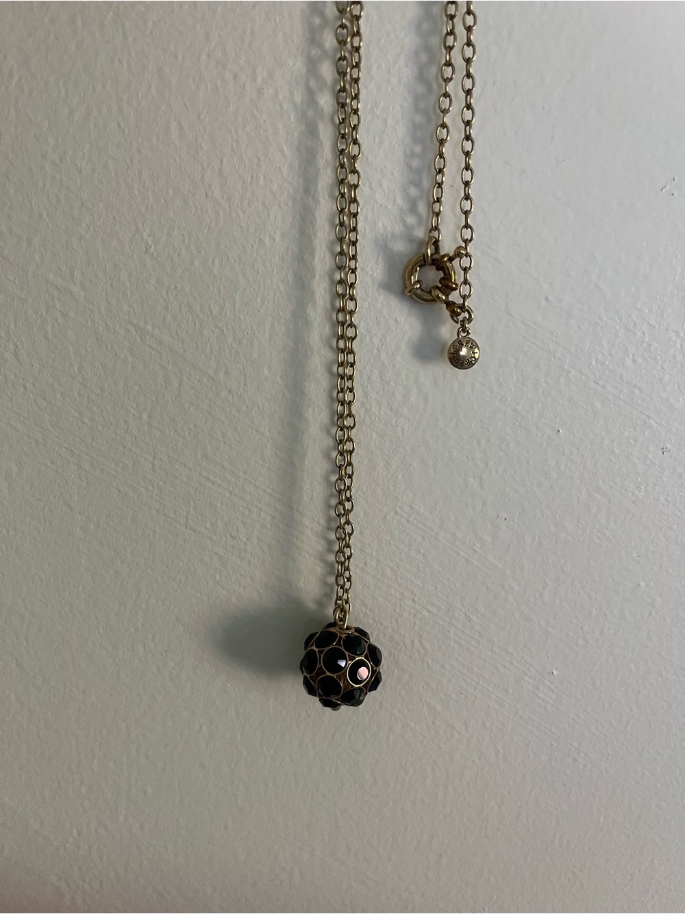 J.Crew gold-tone pendant necklace with black crystals - Picture 2 of 3